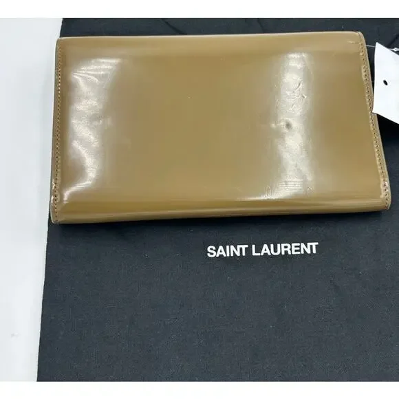 Saint Laurent Ysl Tan Leather Clutch/chain wallet made in Italy - Picture 4 of 11